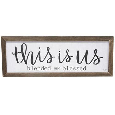 Blended and Blessed Print, 13x36, Stained Frame - The Fox Decor